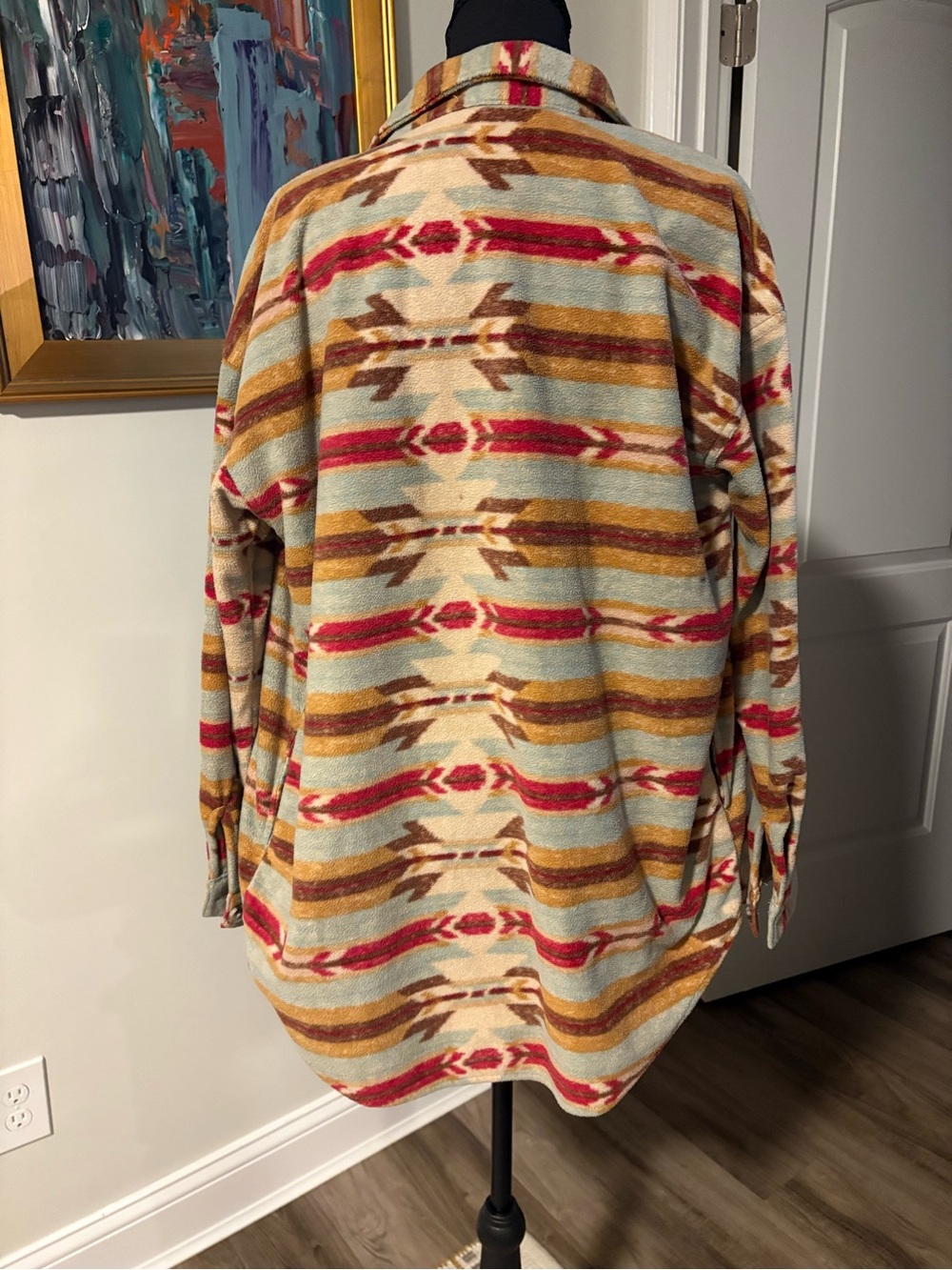 Maurices Multicolor Aztec Patterned Utility Shacket - Picture 3 of 5